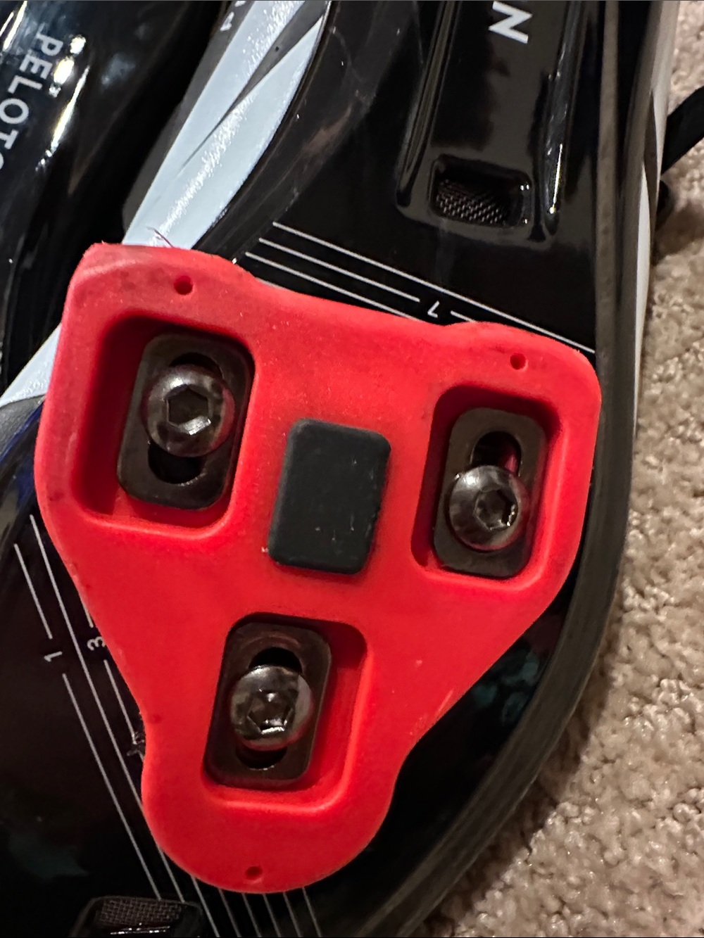 Peloton Black Cycling Shoes with Red Lining - Picture 7 of 8